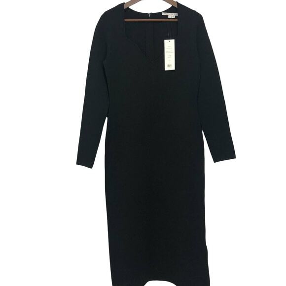 Veronica Beard  Womens Long Sleeve Imka Knit Midi Dress Black Size L - Picture 3 of 8